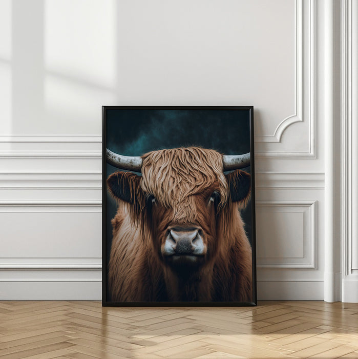 Highland Cow Framed Art Modern Wall Decor