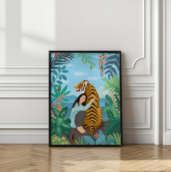 Tiger Framed Art Modern Wall Decor