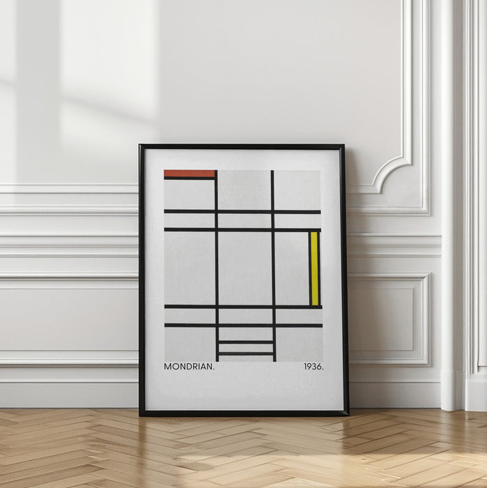 Composition in White, Red, and Yellow 1936 Framed Art Wall Decor