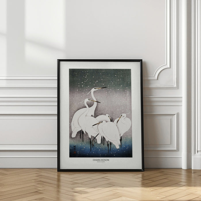 Group Of Egrets Framed Art Wall Decor