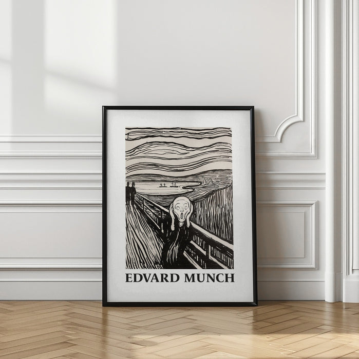 Skriet- The Scream - Monochrome Version Framed Art Modern Wall Decor