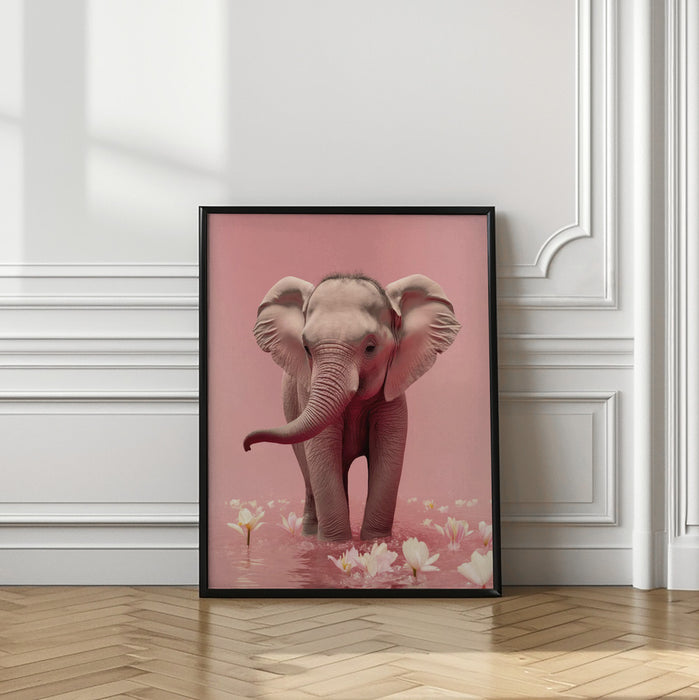 Young Elephant Framed Art Modern Wall Decor