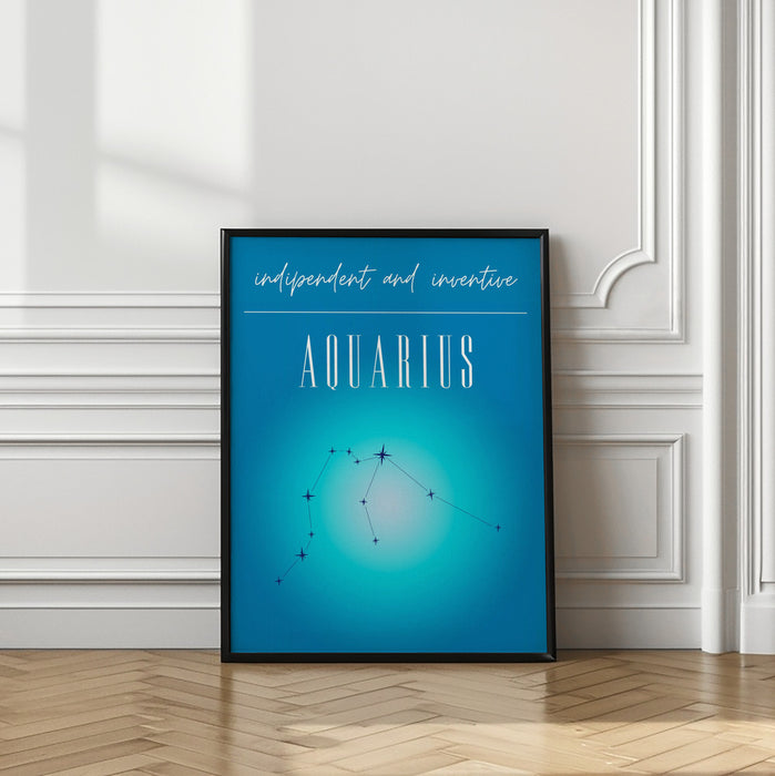 Aquarius Zodiac Print Art Framed Art Modern Wall Decor