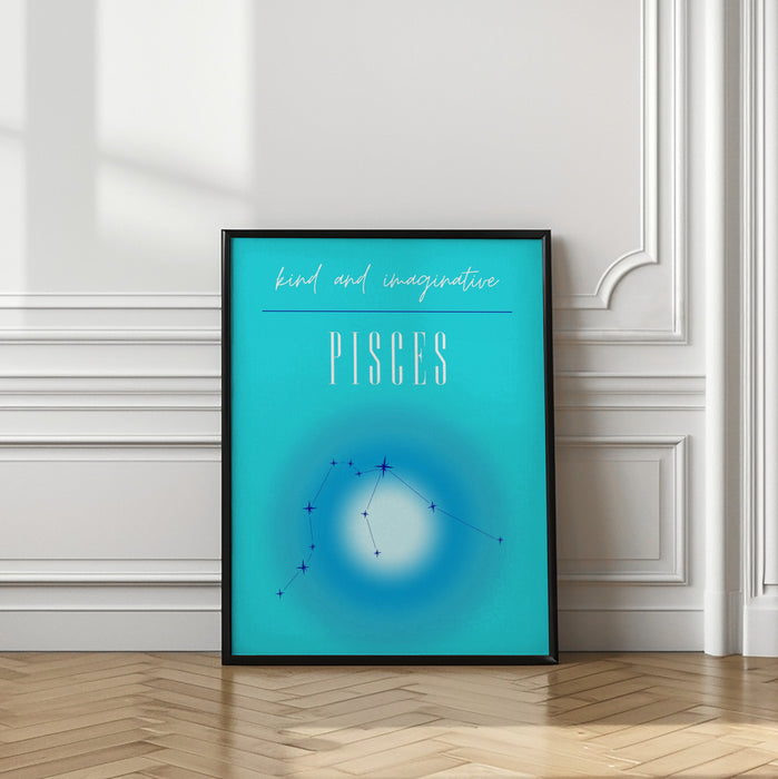 Pisces Zodiac Print Art Framed Art Wall Decor