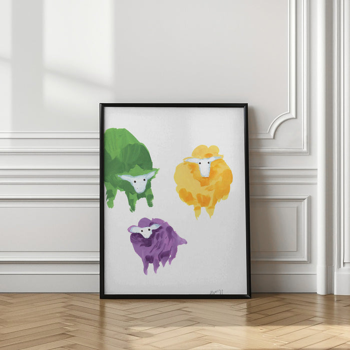 Sheep Triplets Framed Art Wall Decor