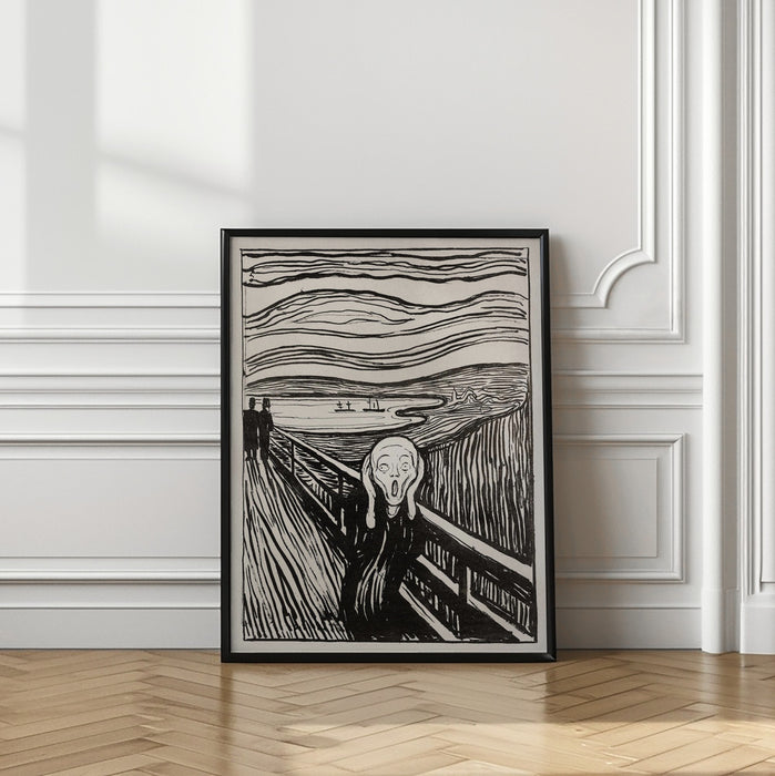 Skriet - The Scream - Mono Framed Art Wall Decor