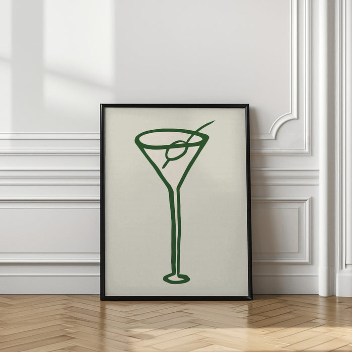 Cocktail Green Framed Art Wall Decor