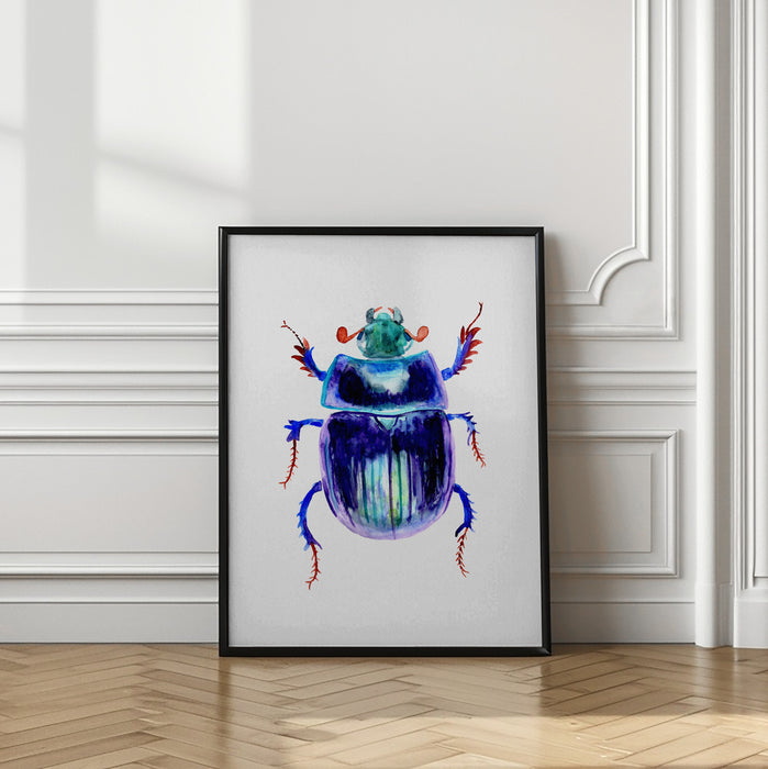 Earth-boring dung beetle or Anoplotrupes stercorosus Framed Art Wall Decor