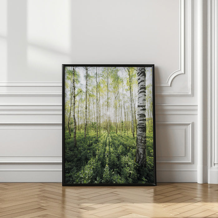 Birch Grove vertical Framed Art Modern Wall Decor