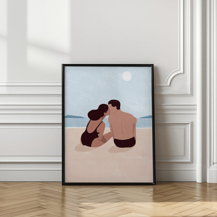 First Kiss Framed Art Modern Wall Decor