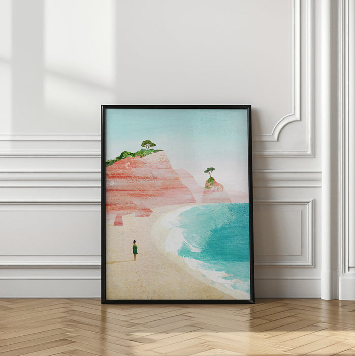 Beach Girl iv Framed Art Modern Wall Decor