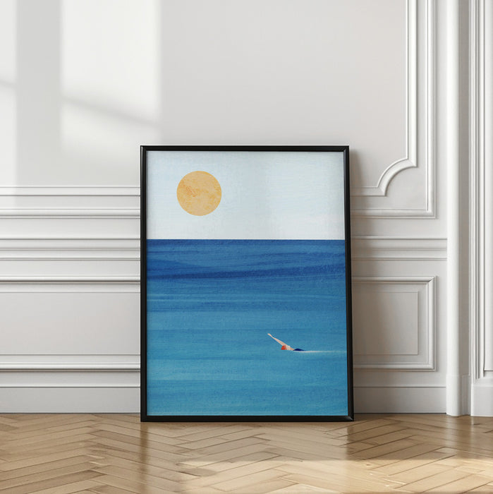 Sea Swim Framed Art Modern Wall Decor