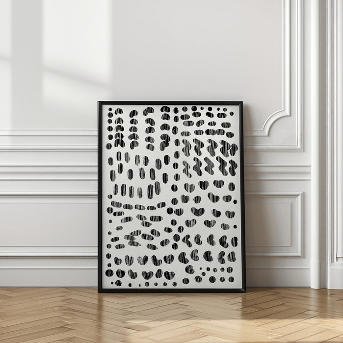 Dots and Strokes Framed Art Modern Wall Decor