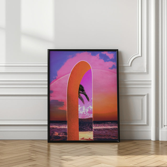 Portal Vaporwave Framed Art Modern Wall Decor