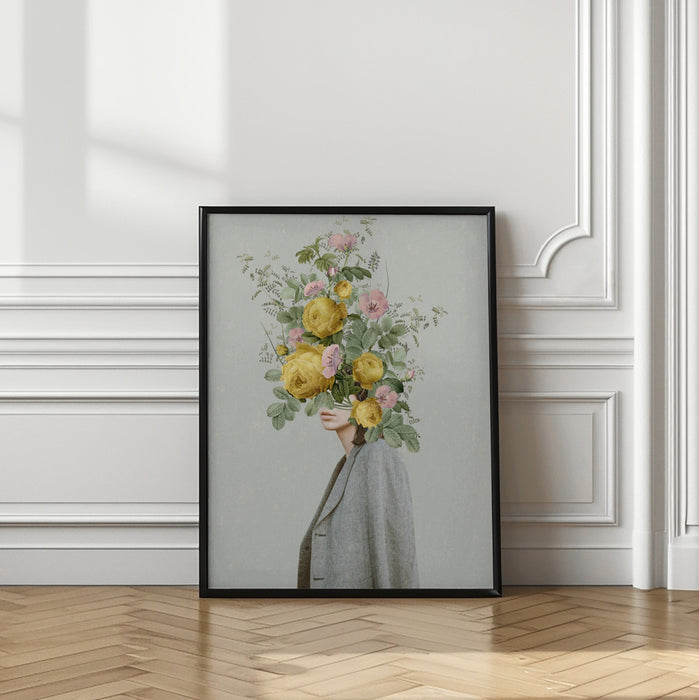 Yellow bouquet Framed Art Wall Decor