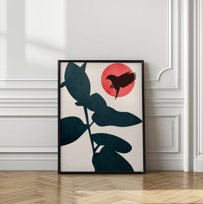 Japanese Bird Framed Art Wall Decor