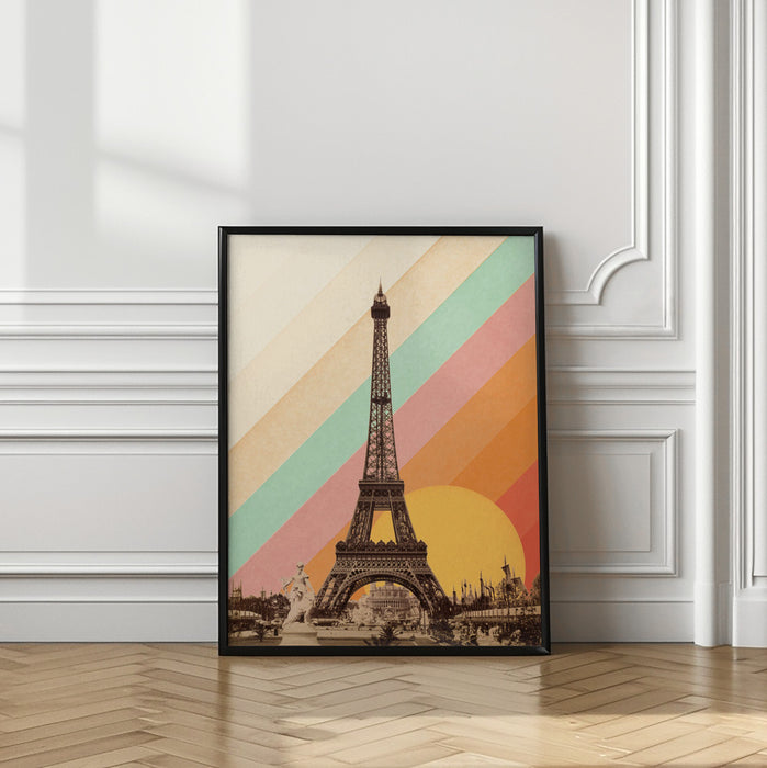 Eiffel Tower Rainbow Framed Art Modern Wall Decor