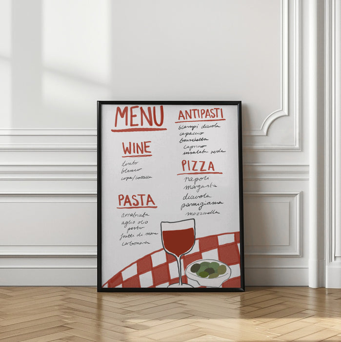 Italian Menu Framed Art Wall Decor