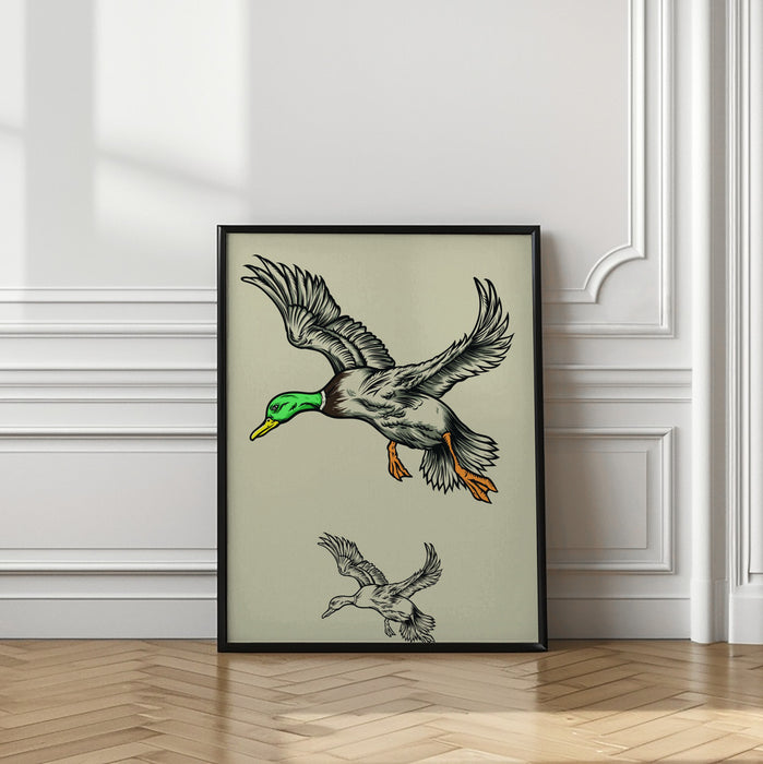 Flying Ducks Framed Art Wall Decor