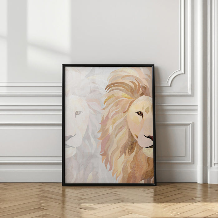 Lion Half face 1 Framed Art Wall Decor