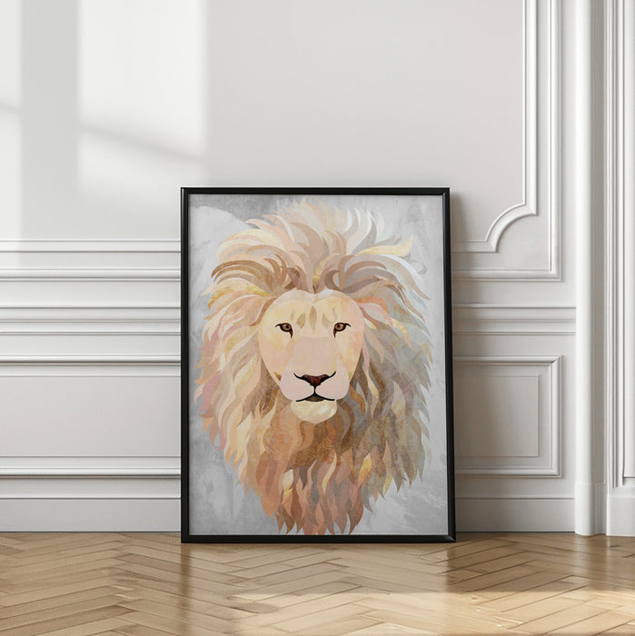 Golden lion portrait Framed Art Wall Decor