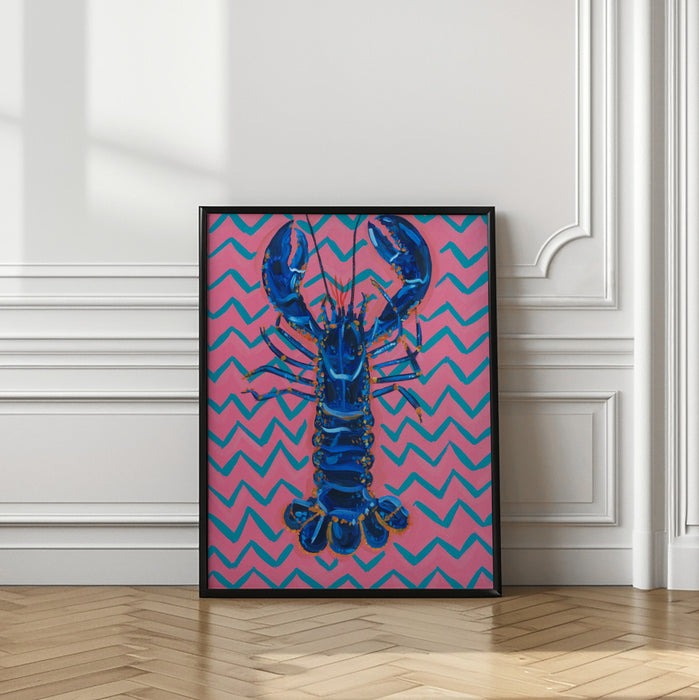 Lobster On Zigzag Framed Art Wall Decor