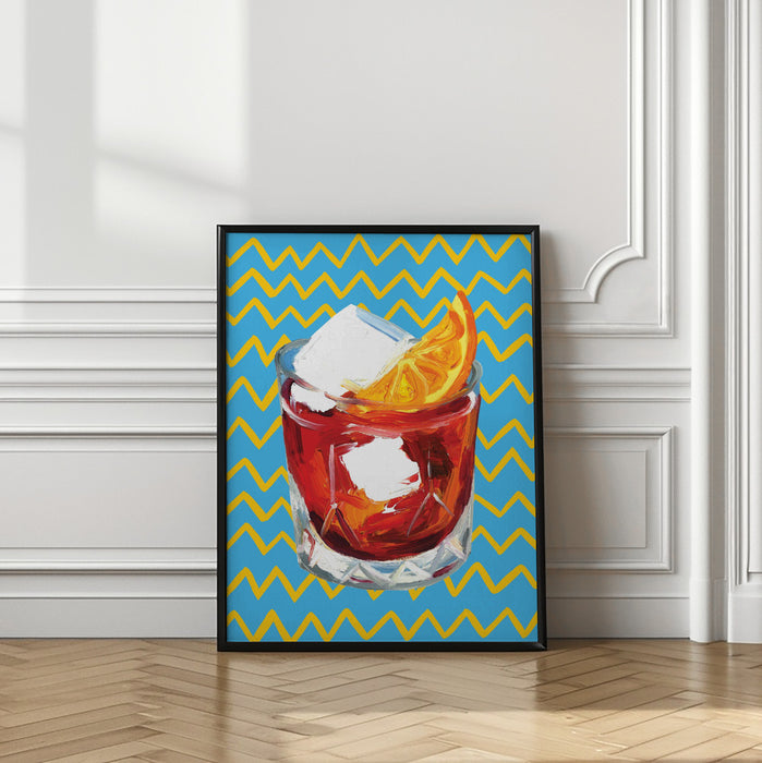 Negroni Blue Framed Art Wall Decor