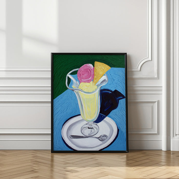 Raspberry and Vanilla Ice Cream Framed Art Wall Decor