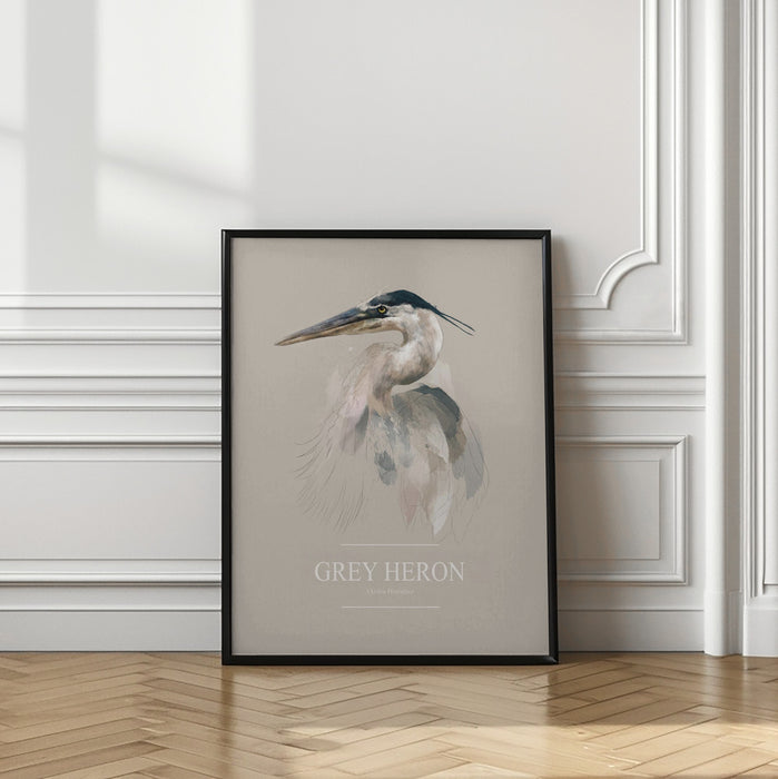 Grey Heron Framed Art Wall Decor