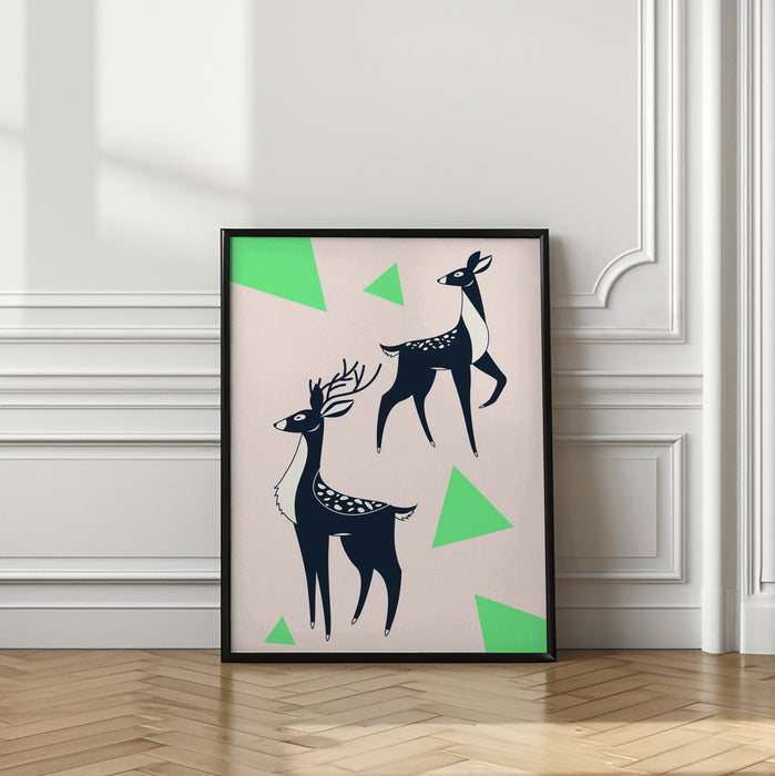 Abstract Deer #2 Framed Art Modern Wall Decor