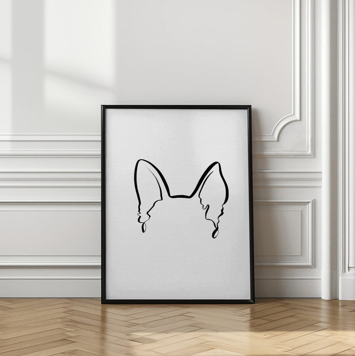 Dog Ears (German Shepherd) Framed Art Wall Decor