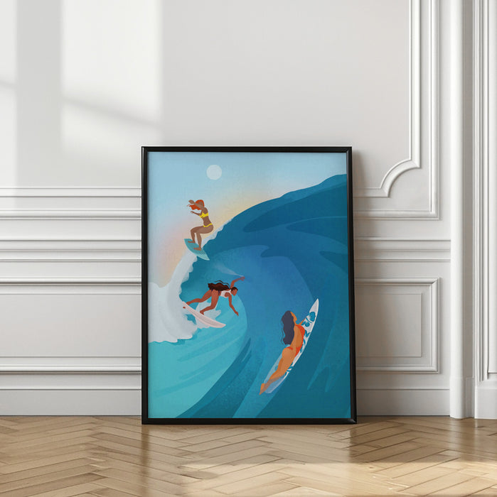 Surfers Framed Art Wall Decor