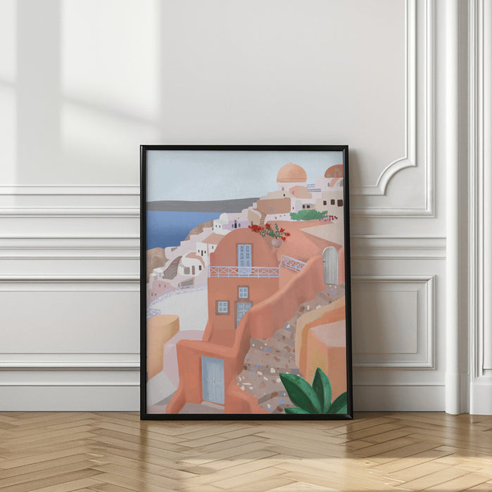 Santorini Framed Art Modern Wall Decor