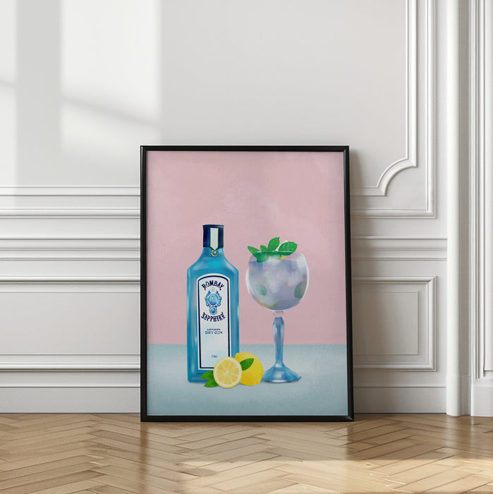 Gin Cocktail Framed Art Modern Wall Decor