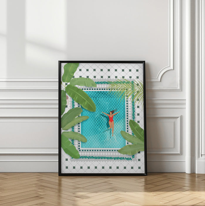 Riad Pool Framed Art Modern Wall Decor