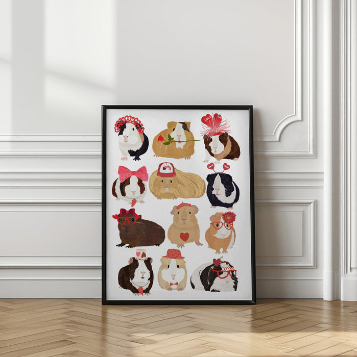 Love Guinea Pigs Framed Art Wall Decor