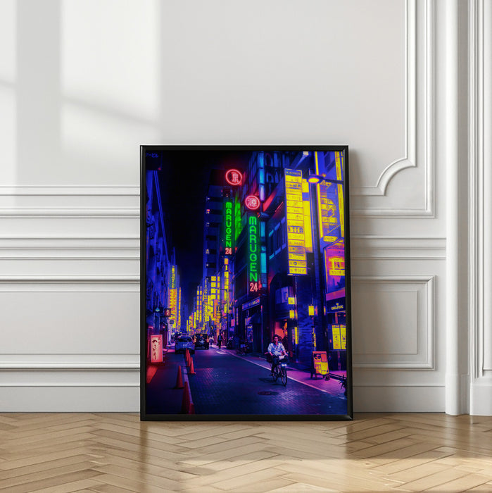 Neon Street Framed Art Modern Wall Decor