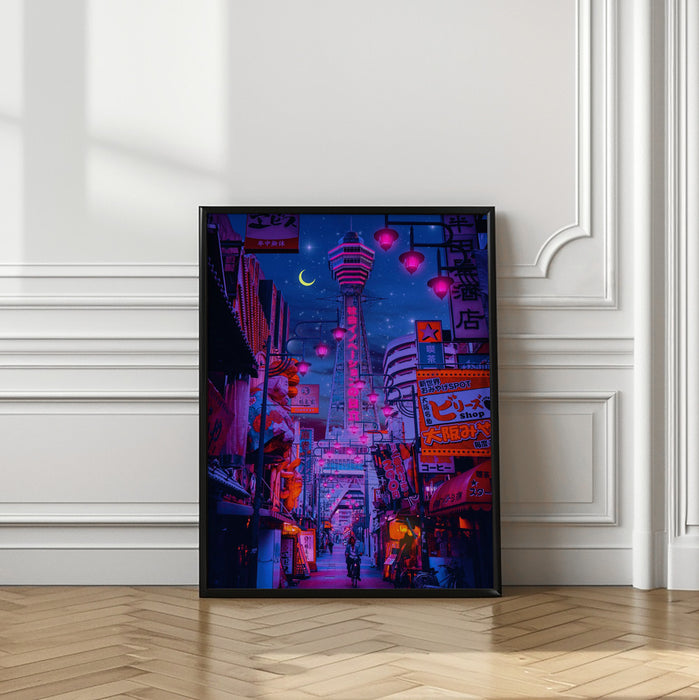 Osaka Lights Framed Art Wall Decor