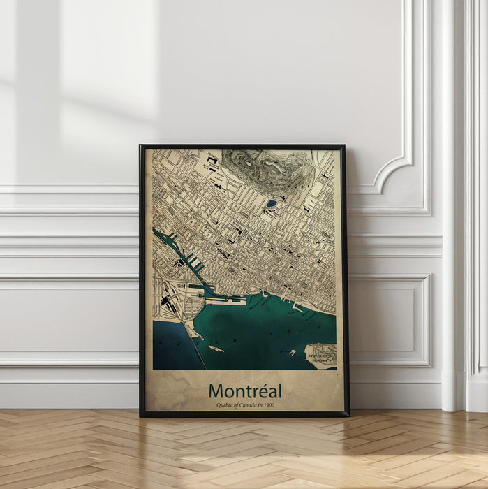 Montreal map Framed Art Modern Wall Decor