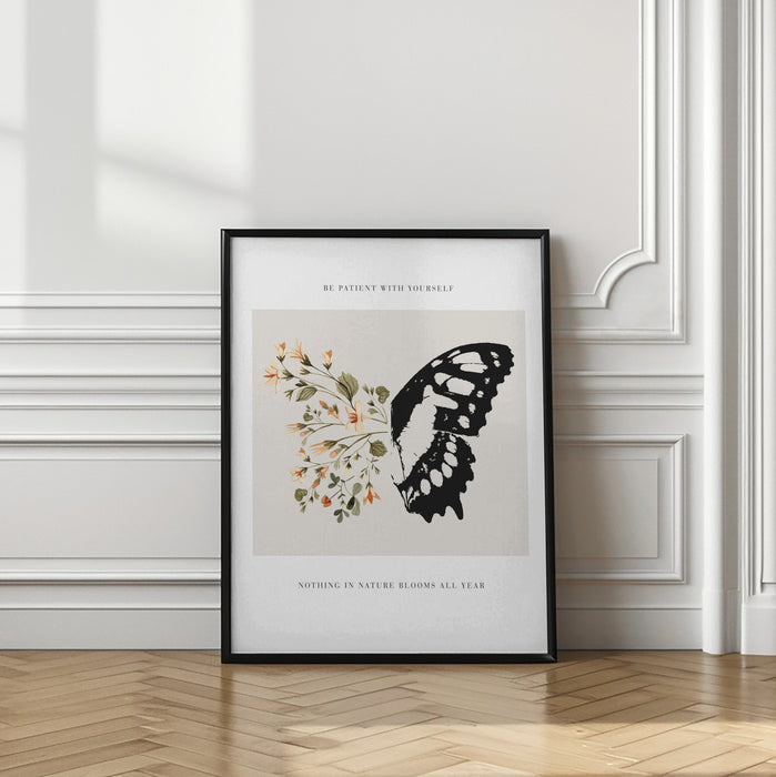 Be Patient Framed Art Modern Wall Decor