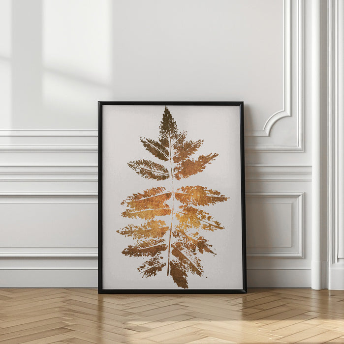 Oak Leaf Print   Gold Framed Art Modern Wall Decor