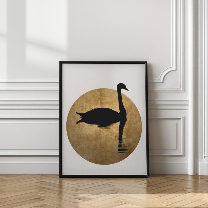 The Swan Gold Framed Art Wall Decor