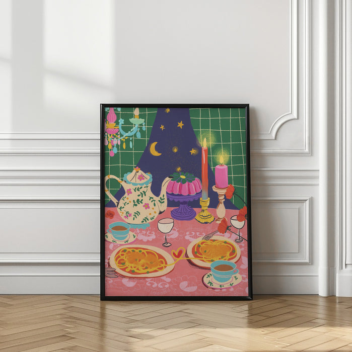 Spaghetti date Framed Art Wall Decor