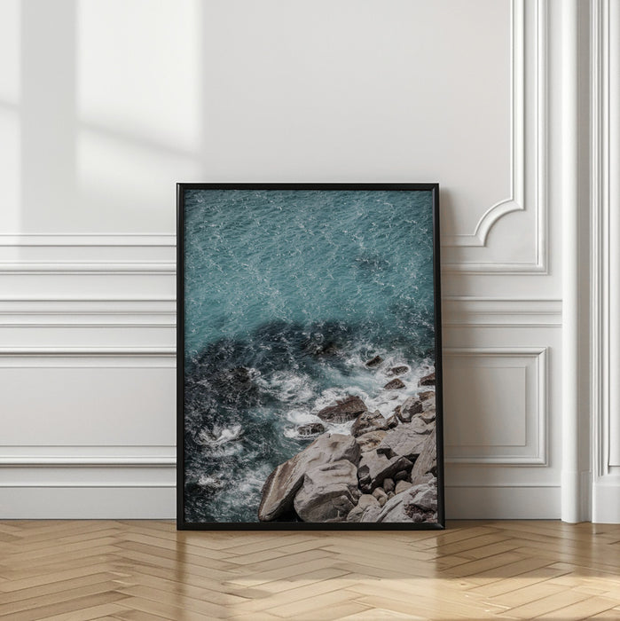 Aqua Shores Framed Art Modern Wall Decor