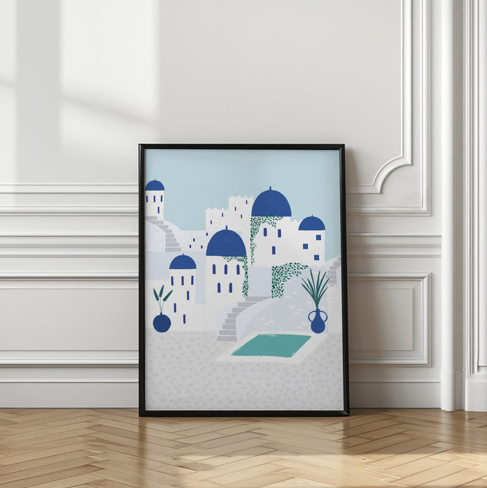 Santorini Framed Art Modern Wall Decor