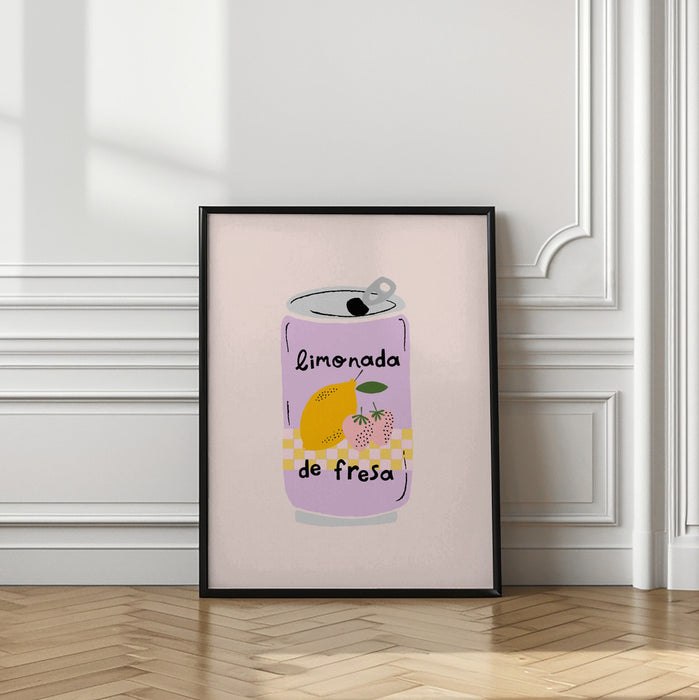 Strawberry Lemonade Framed Art Modern Wall Decor