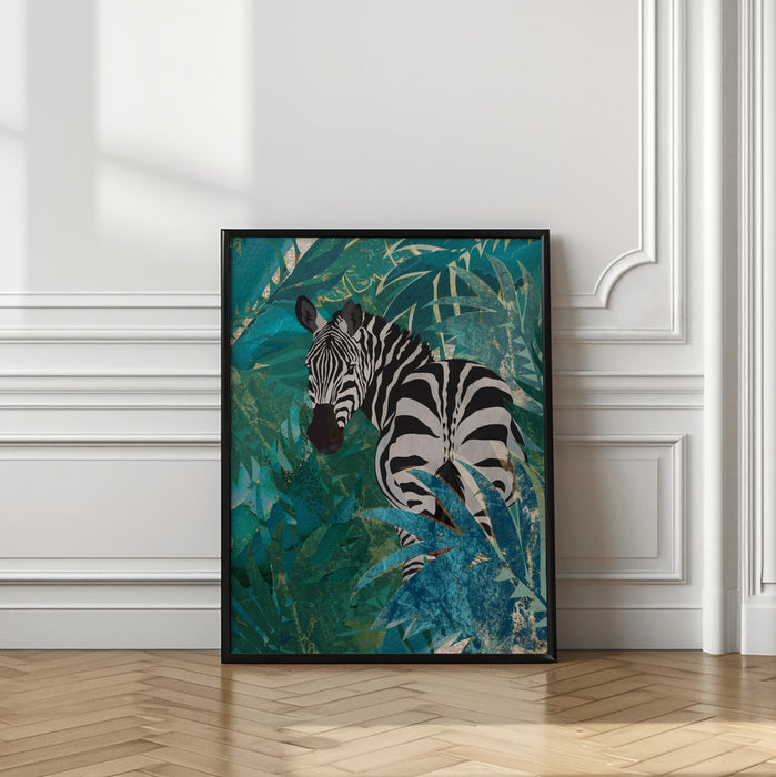 Zebra in the jungle 1 Framed Art Wall Decor