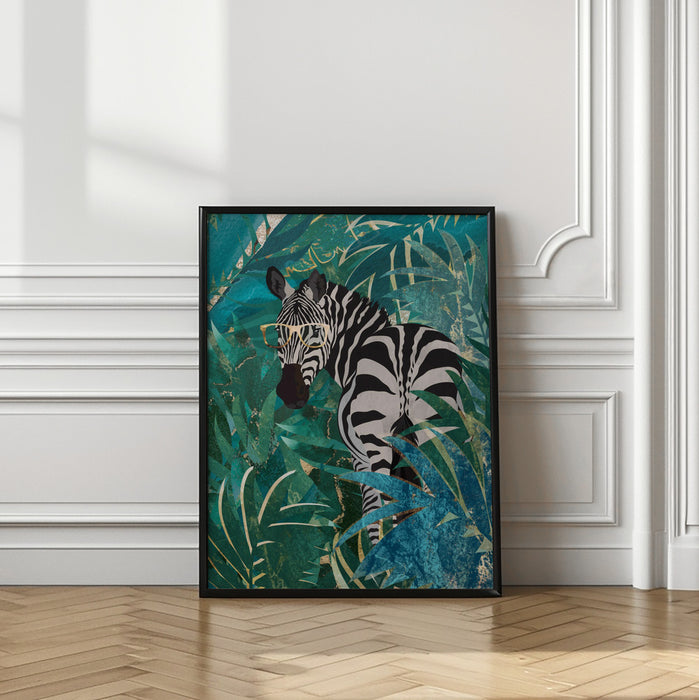 Zebra in the jungle 2 Framed Art Wall Decor