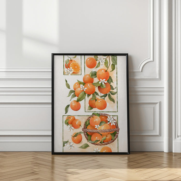 Orange Blossom Framed Art Modern Wall Decor