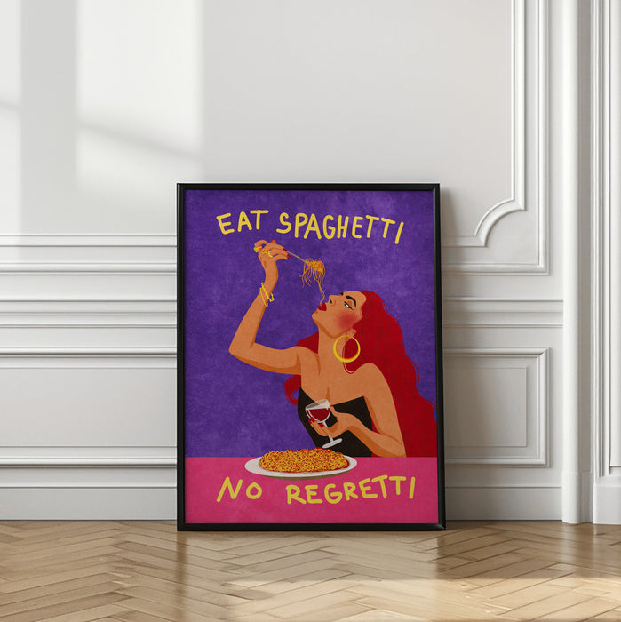 Eat spaghetti no regretti Framed Art Modern Wall Decor